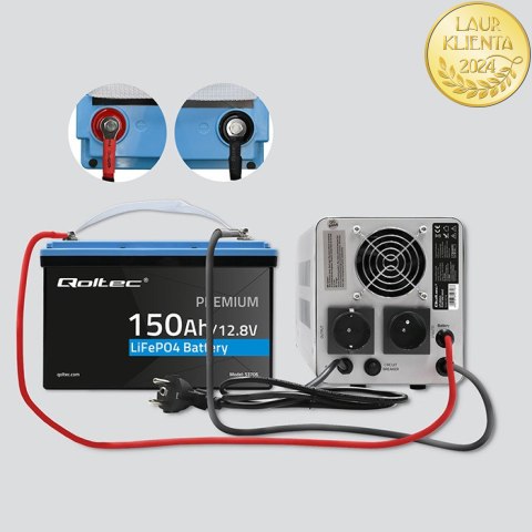 Qoltec Akumulator LiFePO4 Litowo-Żelazowo-Fosforanowy | 12.8V | 150Ah | 1920Wh| BMS