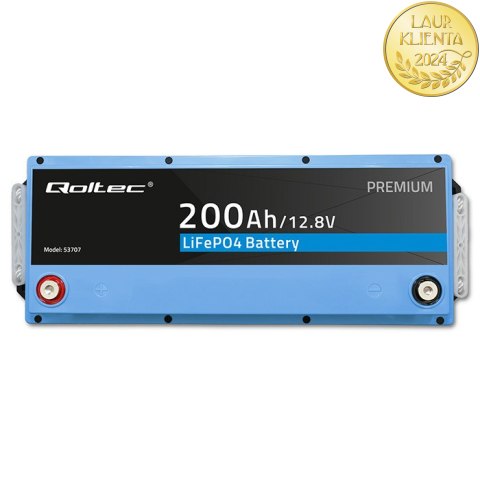 Qoltec Akumulator LiFePO4 Litowo-Żelazowo-Fosforanowy | 12.8V | 200Ah | 2560Wh | BMS