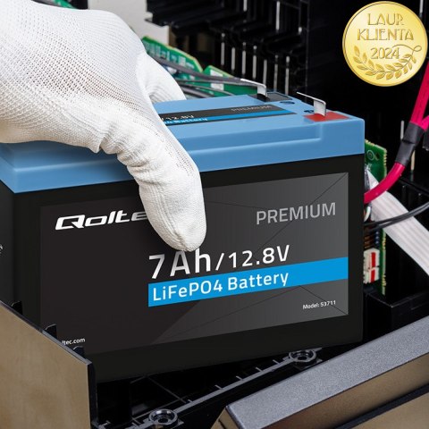 Qoltec Akumulator LiFePO4 Litowo-Żelazowo-Fosforanowy | 12.8V | 7Ah | 89.6Wh | BMS