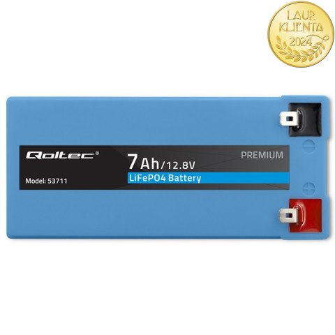 Qoltec Akumulator LiFePO4 Litowo-Żelazowo-Fosforanowy | 12.8V | 7Ah | 89.6Wh | BMS