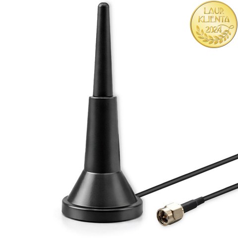 Qoltec Antena 4G LTE z podstawą magnetyczną | 5dBi | wewnętrzna | dookólna | 600-2700 MHz | SMA | 3m