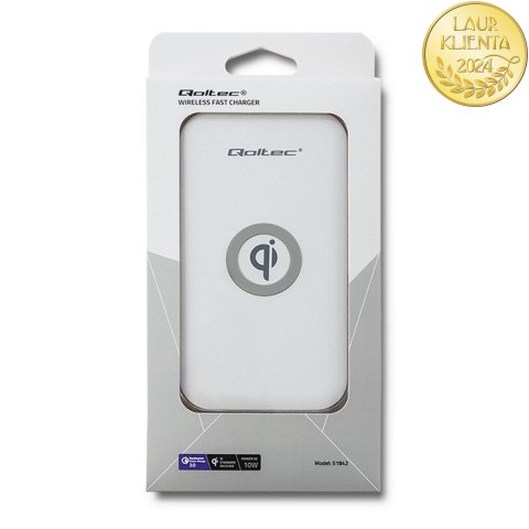 Qoltec Bezprzewodowa ładowarka indukcyjna | Qualcomm QuickCharge 3.0 10W | Biały