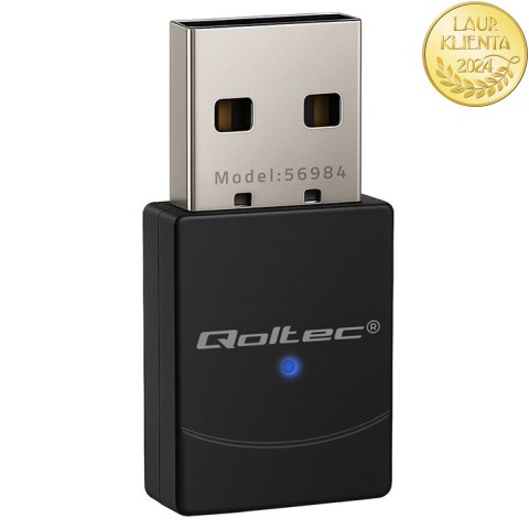 Qoltec Bezprzewodowy Ultra szybki mini adapter WiFi 6 | Standard AX | Bluetooth 5.4 | USB | 900Mbps