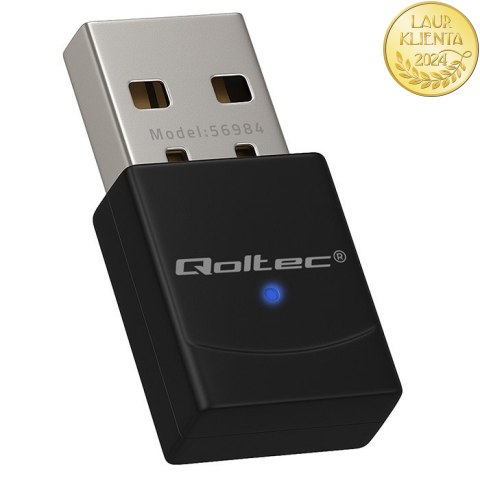 Qoltec Bezprzewodowy Ultra szybki mini adapter WiFi 6 | Standard AX | Bluetooth 5.4 | USB | 900Mbps