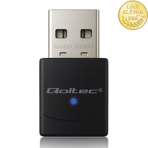 Qoltec Bezprzewodowy Ultra szybki mini adapter WiFi 6 | Standard AX | Bluetooth 5.4 | USB | 900Mbps