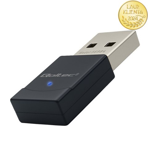 Qoltec Bezprzewodowy Ultra szybki mini adapter WiFi 6 | Standard AX | Bluetooth 5.4 | USB | 900Mbps