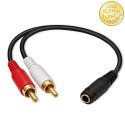 Qoltec Bezprzewodowy adapter odbiornik dźwięku Audio HiFi Home&Car| Bluetooth 6.0 | 2 x RCA | 1 x AUX MiniJack 3.5mm| USB | Mikr