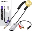 Qoltec Bezprzewodowy adapter odbiornik dźwięku Audio HiFi Home&Car| Bluetooth 6.0 | 2 x RCA | 1 x AUX MiniJack 3.5mm| USB | Mikr