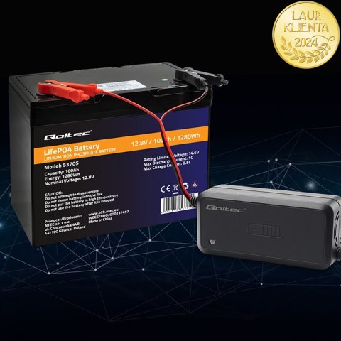 Qoltec Inteligentna mikroprocesorowa ładowarka 12V | 5A | Prostownik do akumulatora AGM GEL SLA | 6 - stopniowe ładowanie