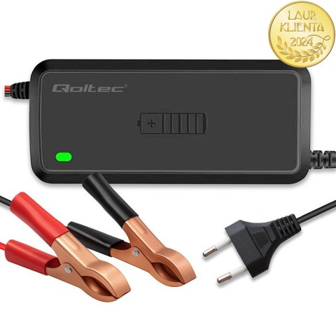 Qoltec Inteligentna mikroprocesorowa ładowarka 12V | 5A | Prostownik do akumulatora AGM GEL SLA | 6 - stopniowe ładowanie