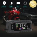 Qoltec Inteligentna mikroprocesorowa ładowarka 12V 6A | Prostownik z funkcją naprawy do akumulatora AGM GEL LiFePO4 | LCD