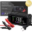 Qoltec Inteligentna mikroprocesorowa ładowarka 12V 6A | Prostownik z funkcją naprawy do akumulatora AGM GEL LiFePO4 | LCD