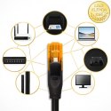 Qoltec Kabel Patchcord UTP | CAT6 | 2 x RJ-45 | High speed 1Gb/s | Pozłacane styki | 20m | czarny