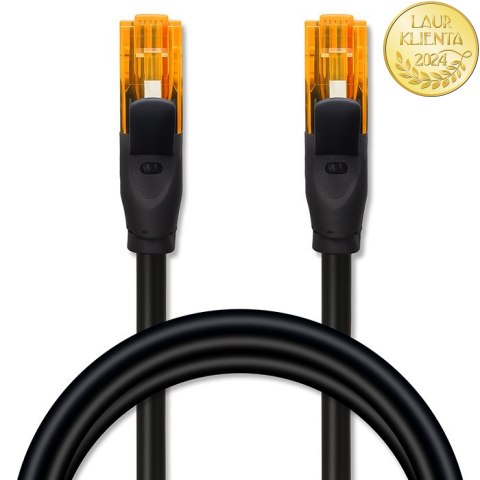 Qoltec Kabel Patchcord UTP | CAT6 | 2 x RJ-45 | High speed 1Gb/s | Pozłacane styki | 20m | czarny
