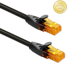 Qoltec Kabel Patchcord UTP | CAT6 | 2 x RJ-45 | High speed 1Gb/s | Pozłacane styki | 30m | czarny
