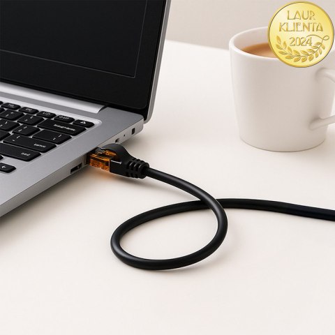 Qoltec Kabel Patchcord UTP | CAT6 | 2 x RJ-45 | High speed 1Gb/s | Pozłacane styki | 30m | czarny