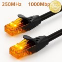 Qoltec Kabel Patchcord UTP | CAT6 | 2 x RJ-45 | High speed 1Gb/s | Pozłacane styki | 30m | czarny