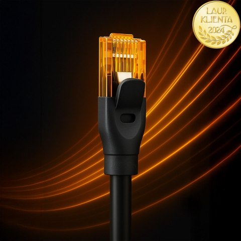 Qoltec Kabel Patchcord UTP | CAT6 | 2 x RJ-45 | High speed 1Gb/s | Pozłacane styki | 30m | czarny