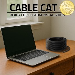 Qoltec Kabel Patchcord sieciowy skrętka UTP | CAT6 | High speed 1Gb/s | LAN | 50m | czarny