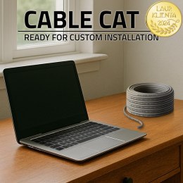 Qoltec Kabel Patchcord sieciowy skrętka UTP| Miedziany Cu |CAT6 | High speed 1Gb/s | LAN | 25m | szary