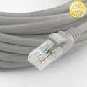 Qoltec Kabel Patchcord sieciowy skrętka UTP| Miedziany Cu |CAT6 | High speed 1Gb/s | LAN | 50m | szary