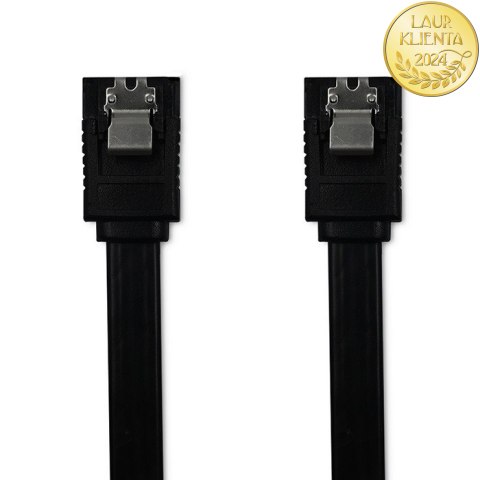 Qoltec Kabel SATA III męski / SATA III męski | 0.5m | czarny