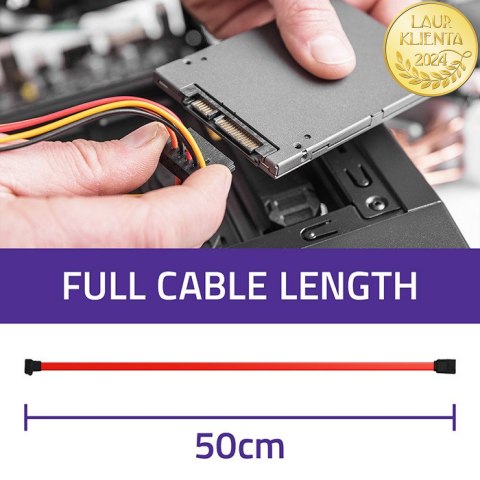 Qoltec Kabel SATA S | R/A | 0.5m
