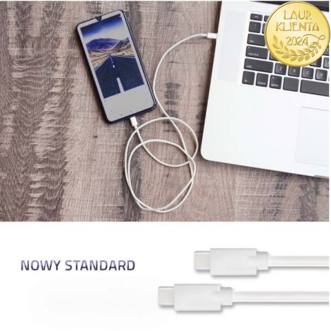 Qoltec Kabel USB 2.0 typ C męski | USB 2.0 typ C męski | 2m | Biały