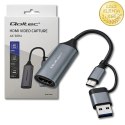 Qoltec Karta przechwytywania obrazu | Adapter USB-C USB-A | HDMI | 4K 30Hz | Aluminium