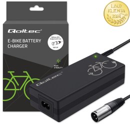 Qoltec Ładowarka do roweru elektrycznego 36V | 42V | 2A | 3P XLR-18mm +kabel zasilający
