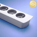 Qoltec Listwa zasilająca | 5 gniazd | 1.8m | Biało-szara| Quick switch