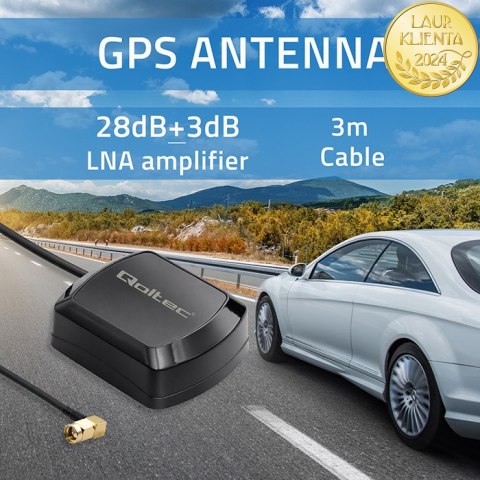 Qoltec Mobilna Antena GPS GLONASS z podstawą magnetyczną | dookólna | 28dBi | SMA RA