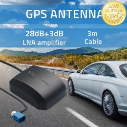 Qoltec Mobilna Antena GPS GLONASS z podstawą magnetyczną | dookólna | 28dBi | FAKRA