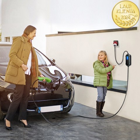 Qoltec Mobilna ładowarka do samochodu elektrycznego EV z regulacją 2w1 Typ2 | 11kW | 400V | Wi-fi | TUYA | SMART LIFE | LCD | Pr