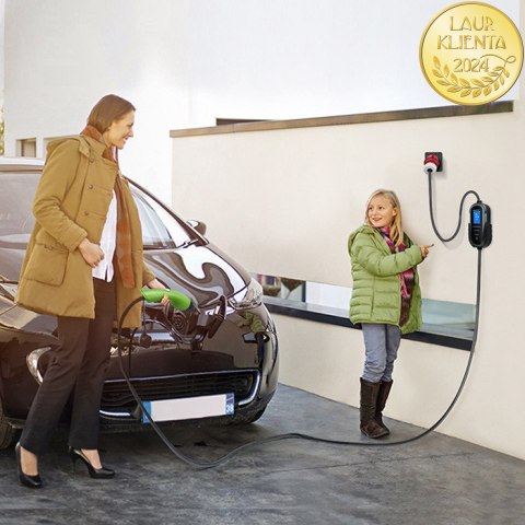 Qoltec Mobilna ładowarka do samochodu elektrycznego EV z regulacją 2w1 Typ2 | 22kW | 400V | Wi-fi | TUYA | SMART LIFE | LCD | Pr