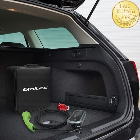 Qoltec Mobilna ładowarka do samochodu elektrycznego EV z regulacją 2w1 Typ2 | 22kW | 400V | Wi-fi | TUYA | SMART LIFE | LCD | Pr