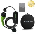 Qoltec Mobilna ładowarka do samochodu elektrycznego EV z regulacją 2w1 Typ2 | 3.5kW | 230V | LED | 5m
