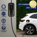 Qoltec Mobilna ładowarka do samochodu elektrycznego EV z regulacją 2w1 Typ2 | 3.5kW | 230V | LCD | Przenośna | 4m