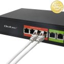 Qoltec Przełącznik sieciowy SWITCH FAST Ethernet PoE | 4x RJ45 | 2x RJ45 Uplink | 65W | 10/100Mb/s