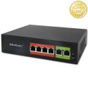 Qoltec Przełącznik sieciowy SWITCH FAST Ethernet PoE | 4x RJ45 | 2x RJ45 Uplink | 65W | 10/100Mb/s