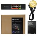 Qoltec Przełącznik sieciowy SWITCH Fast Ethernet PoE | 8x RJ45 | 2x RJ45 Uplink | 120W | 10/100 Mb/s