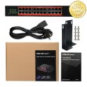 Qoltec Przełącznik sieciowy SWITCH Gigabit Ethernet PoE | 24x RJ45 | 2x SFP | 1000 Mb/s