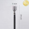 Qoltec Przewód akumulatorowy wsuwka żeńska typu FASTON 250 | 20cm | Czarny
