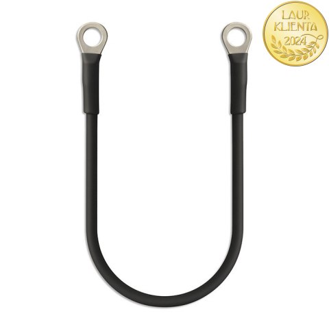 Qoltec Przewód akumulatorowy z końcówkami konektorowymi M8 | Kabel z oczkiem 8mm | 20cm | Czarny