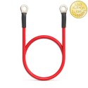 Qoltec Przewód akumulatorowy z końcówkami konektorowymi M8 | Kabel z oczkiem 8mm | 60cm | Czerwony