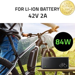 Qoltec Szybka Ładowarka do roweru elektrycznego 36V | 42V | 2A | Mi4 Magnetic TIP +kabel zasilający