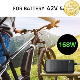 Qoltec Szybka Ładowarka do roweru skutera elektrycznego 36V | 42V | 4A | 5.5*2.1 +kabel zasilający