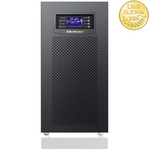 Qoltec Zasilacz awaryjny UPS 3 - fazowy | 15kVA | 12KW | LCD | EPO | SNMP | USB | On-line | High frequency