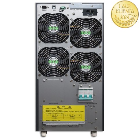 Qoltec Zasilacz awaryjny UPS 3 - fazowy | 15kVA | 12KW | LCD | EPO | SNMP | USB | On-line | High frequency