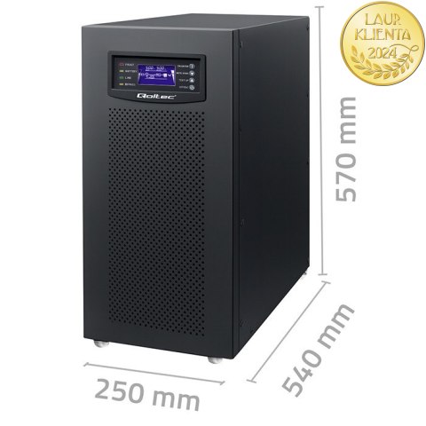 Qoltec Zasilacz awaryjny UPS 3 - fazowy | 15kVA | 12KW | LCD | EPO | SNMP | USB | On-line | High frequency